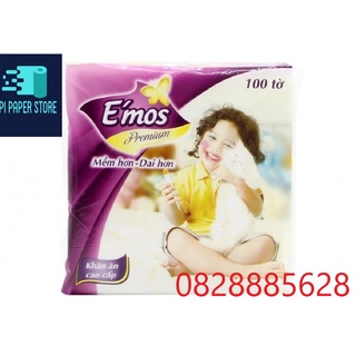 Khăn giấy ăn cao cấp E'mos tiện lợi 100 tờ/ gói