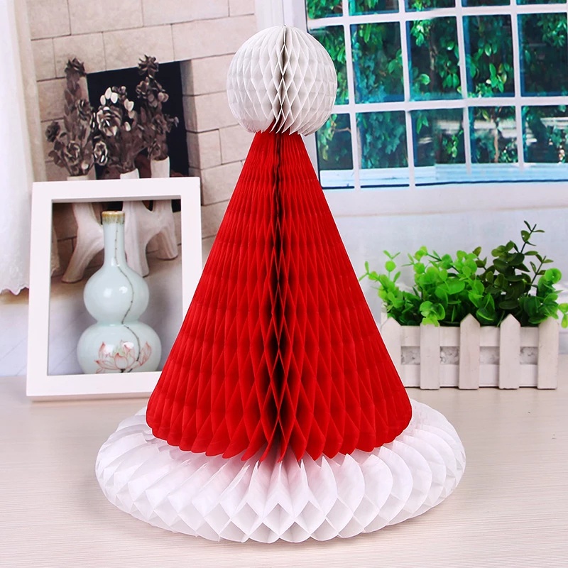 Nón Giáng Sinh Hình Tổ Ong Dùng Trang Trí Cây Thông Giáng Sinh
