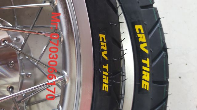 CẶP BÁNH CĂM SIRIUS, NIỀN NHÔM BAN ZAI THÁI, ĐÙM CĂM MẠ CROM, VỎ CRV TIRE THÁI. 60.90,70.90