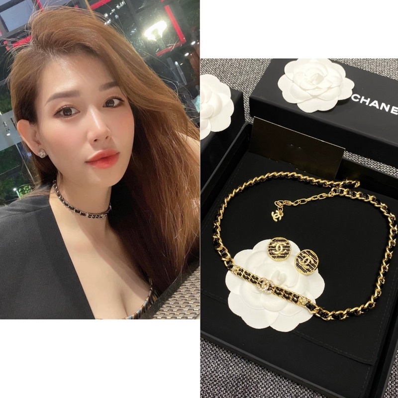 Vòng cổ chà.ne.l xích ôm cổ, dây chuyền nữ thương hiệu hàng cao cấp cực sang chảnh