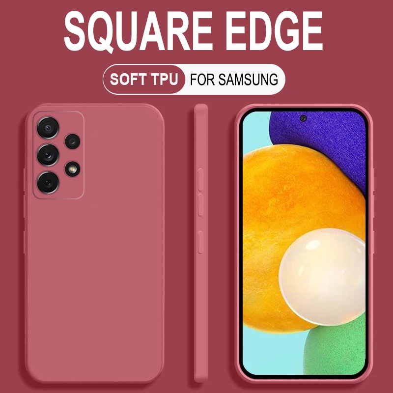 Ốp Điện Thoại TPU Silicon Mềm Chống Sốc Màu Kẹo Hình Vuông Cho Samsung Galaxy A52 A72 A02 A12 A32 A42 A51 A71 A52S M32