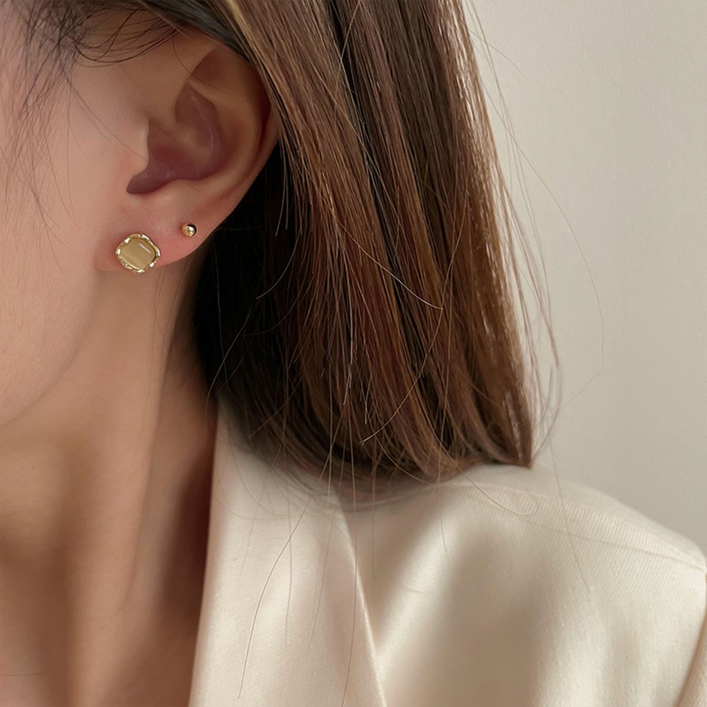 Bộ Sáu Chiếc Bông Tai Bạc S925 Đính Đá Opal Sang Trọng Cho Nữ