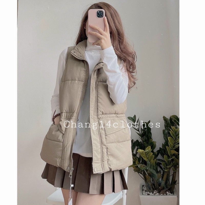 Áo gilê phao có dây rút bên trong tuỳ chỉnh siêu hot