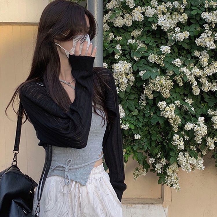 COZOK Áo Khoác Cardigan Dệt Kim Tay Dài Chống Nắng Thời Trang Cho Nữ