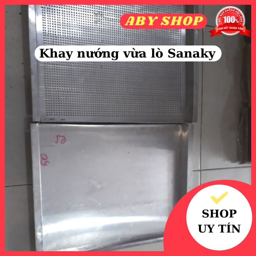 Khay nướng trơn vừa lò Sanaky ⚡ SIÊU BỀN ⚡ khay gia công nướng bánh chuyên dụng đơn giản dễ thao tác