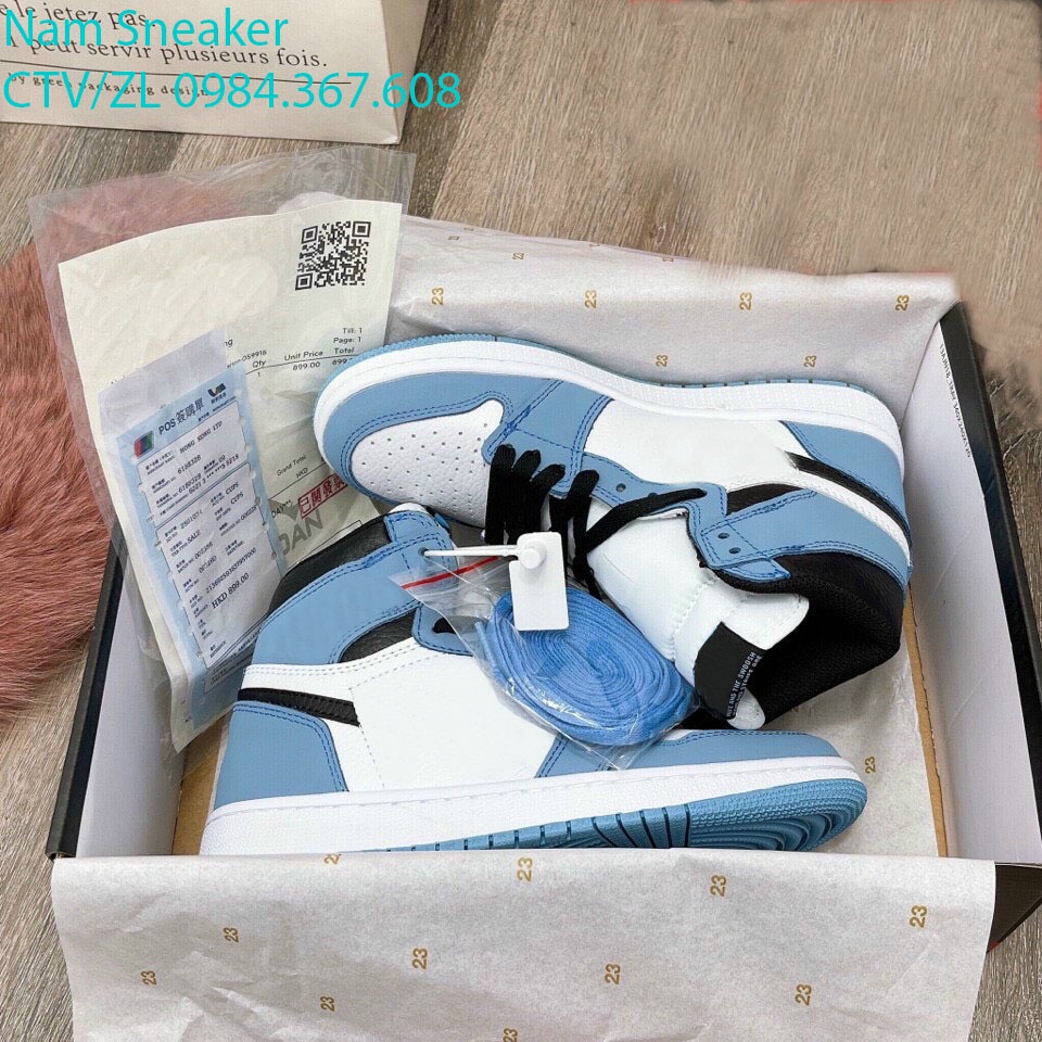 Giày Thể Thao  Blue University Cao Cổ Sneaker Nam Nữ