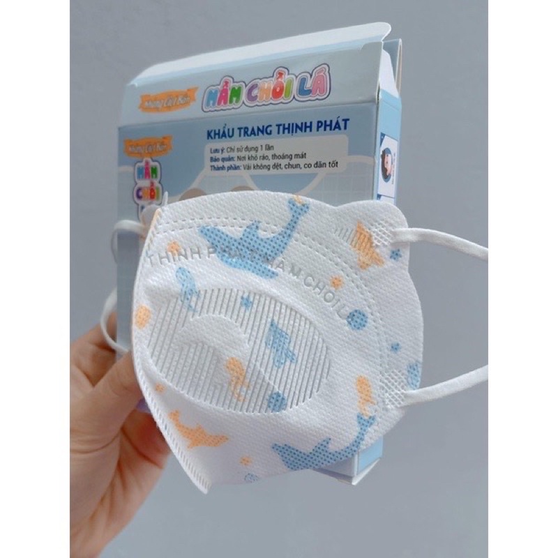 lẻ 1 hộp (gồm 10 cái) khẩu trang trẻ em mầm chồi lá (3-8 tuổi) Thịnh Phát hàng chính hãng mix màu