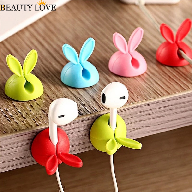 Kẹp Cố Định Dây Cáp Hình Tai Thỏ Dễ Thương