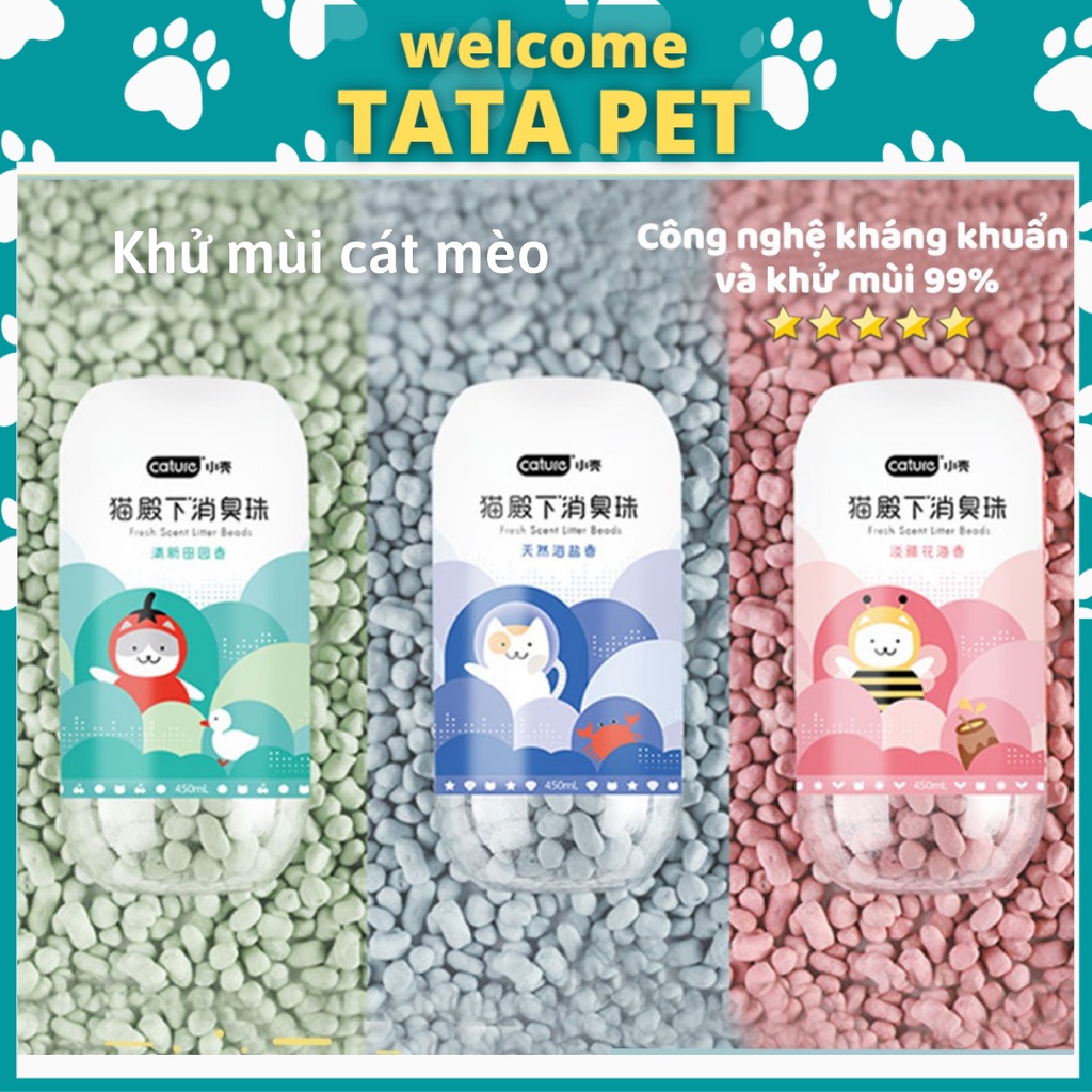 Hạt khử mùi Cature viên thơm giảm mùi hôi cát vệ sinh mèo gói dùng thử