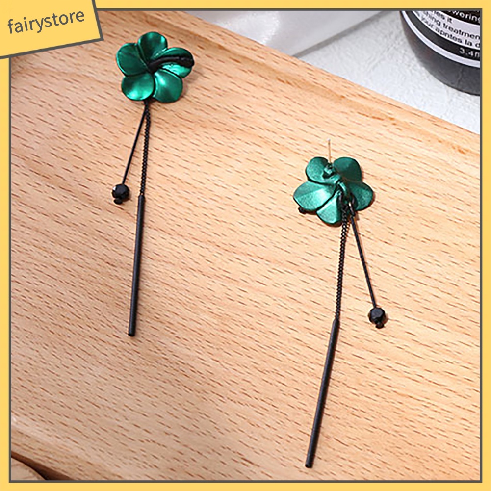 Khuyên Tai Dài Đính Hoa Phong Cách Hàn Quốc Thanh Lịch Dành Cho Nữ