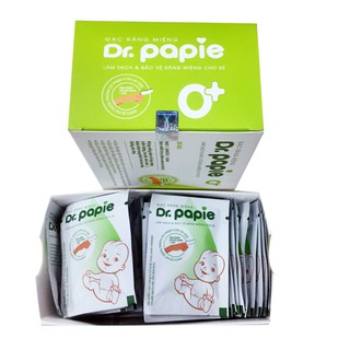 Gạc răng miệng Dr Papie vệ sinh răng miệng (Hộp 30 gói)