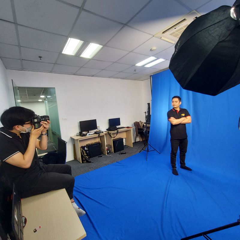 Phông vải xanh dương blue tách nền dành cho studio chất Polyester Cao cấp không nhăn - AUG Camera &amp; Decor
