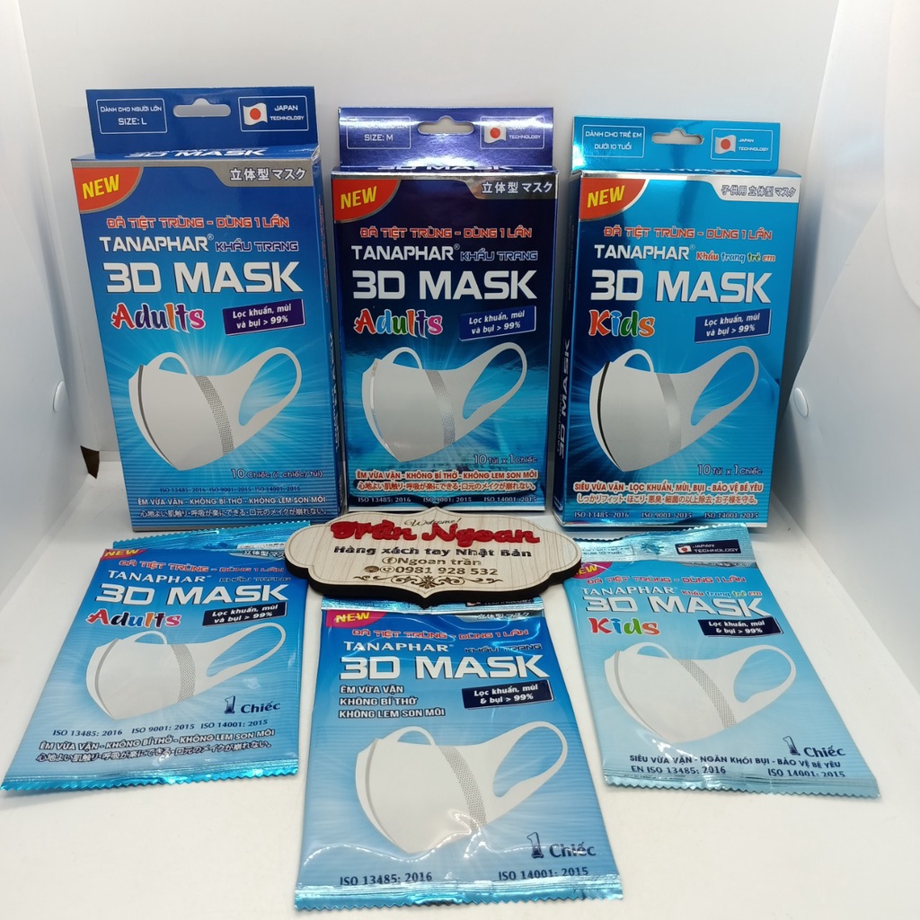 Khẩu trang 3D Mask Tanaphar hộp 10 chiếc