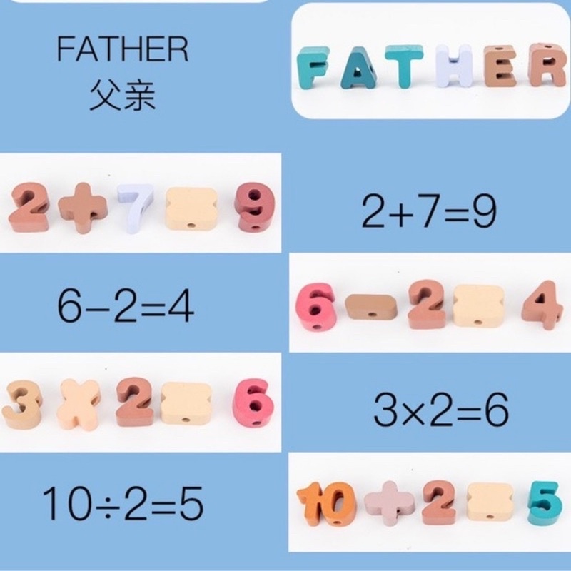 Đồ chơi xâu hạt gỗ nhiều chủ đề giúp bé phát triển tư duy