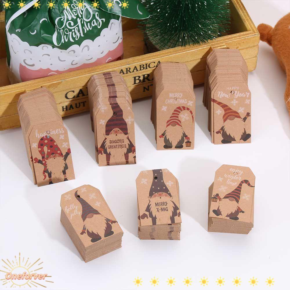 Set 100 Thẻ Giấy Kraft Trang Trí Quà Giáng Sinh
