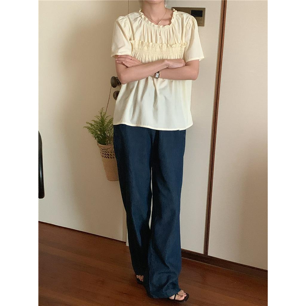 Quần Jean Ống Rộng Buộc Dây Kiểu Hàn Quốc Dễ Phối Đồ 53921