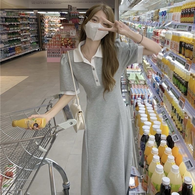 Đầm Polo Dáng Chữ A Tay Ngắn Ôm Eo Thời Trang Mùa Hè 2022 Mới