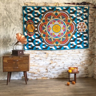 Khăn mandala Ấn Độ 100% cotton thô