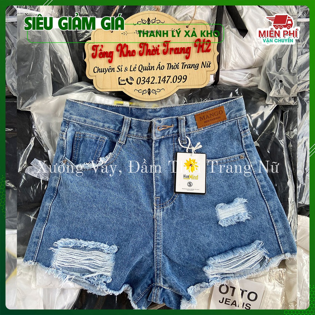✅Cam Kết Ảnh Thật 100% ✅🎯🎯 Quần shorts bò xanh rách ống rộng, Quần đùi jeans nữ hàng loại 1🌸 | BigBuy360 - bigbuy360.vn