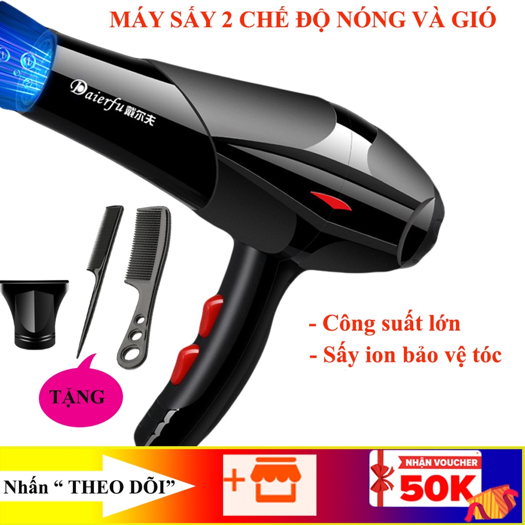 Máy sấy tóc tiện dụng , 2 chế độ sấy nóng và ion lạnh công suất 2000W