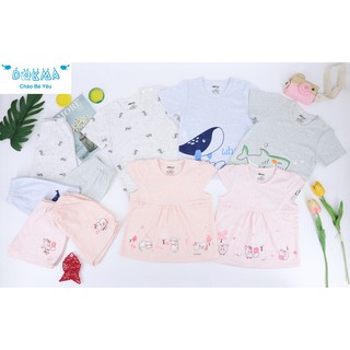 (DB456) Dokma - Bộ quần áo cộc tay cài vai chất vỏ sồi Modal siêu mát cho bé (6-24m)