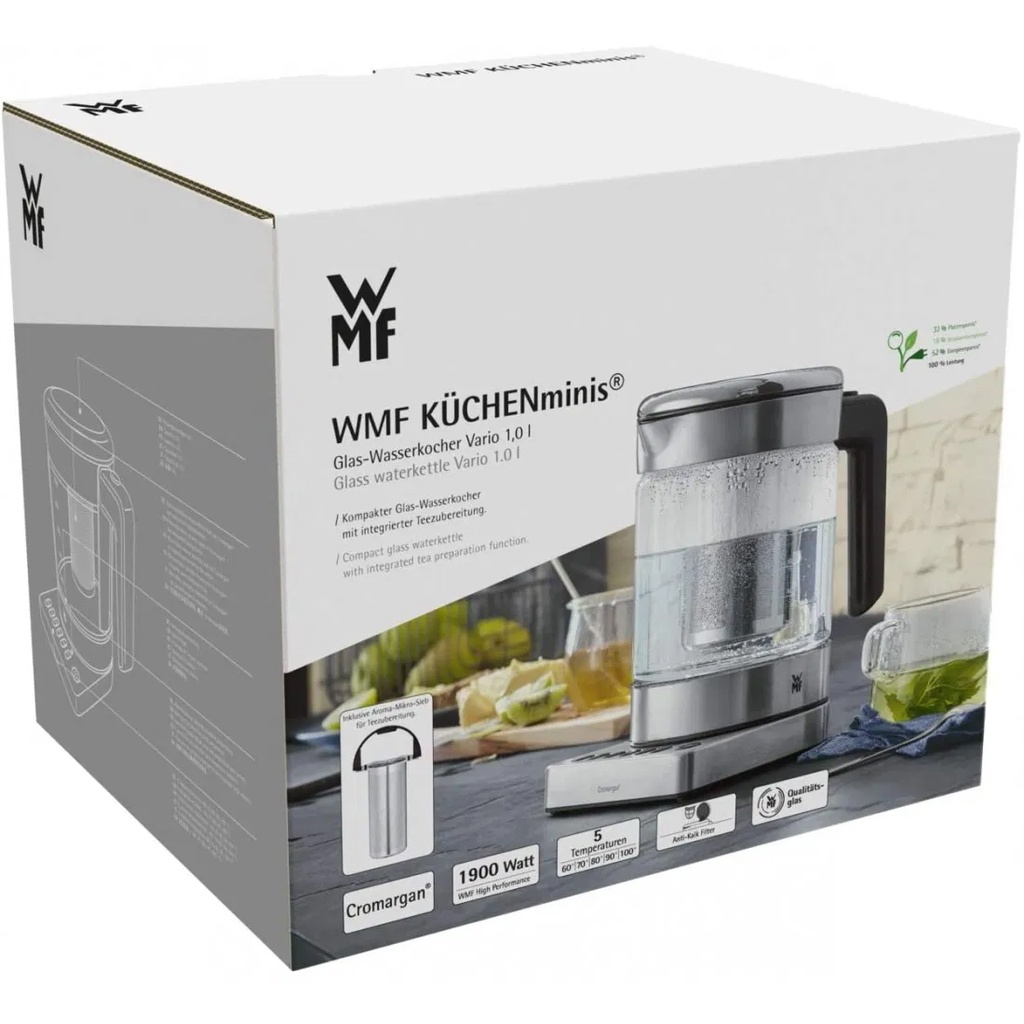Ấm siêu tốc và pha trà WMF Kitchen minis 2in1 Vario 1 lít 1900W