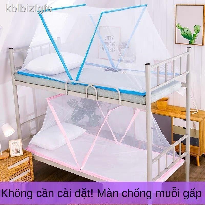 ❖✇✙Lưới chống muỗi xếp nổi tiếng gấp ký túc xá sinh viên giường tầng trên Màn mới lắp đặt miễn phí tại nhà di động có th