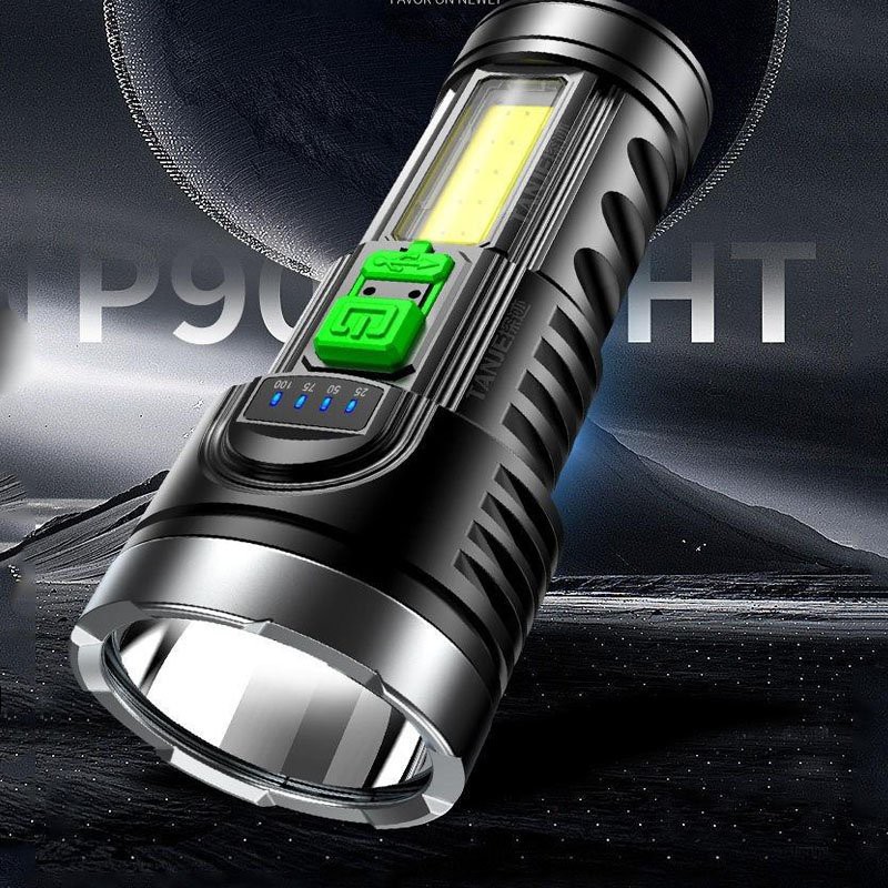 Đèn Pin Cầm Tay, Đèn Pin LED Siêu Sáng Sạc USB Chống Thấm Nước, ASAKI OFFICIAL