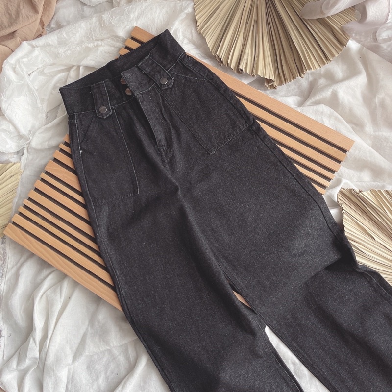 Quần culottes jean túi to 4 nút