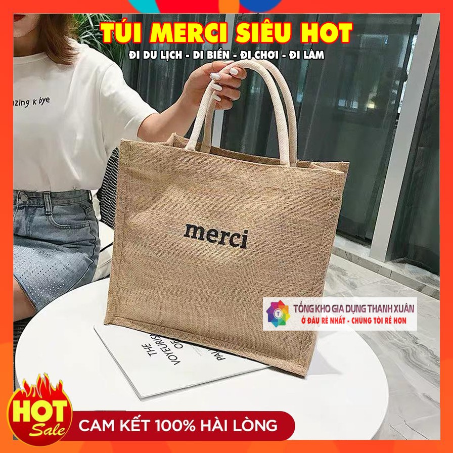 Túi Cói Merci Siêu Hot Loại To Dày Dặn ❤️RẺ VÔ ĐỊCH❤️ Túi Xách Đi Biển, Đi Chơi, Đi Du Lịch , Đi Làm