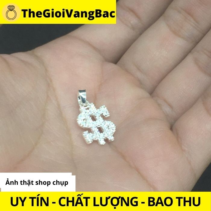 Mặt dây chuyền bạc đô la đính đá