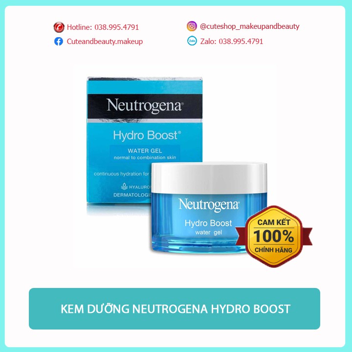 [CHÍNH HÃNG - CÓ VIDEO] Kem Dưỡng Ẩm Làm Mềm Mịn Da Neutrogena Hydro Boost Aqua Gel (Watergel) - Gel Cream 50ml