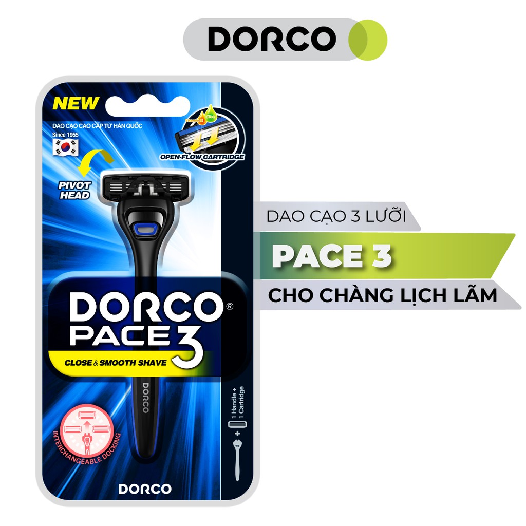 Dao cạo râu Hàn Quốc 3 lưỡi DORCO PACE 3 TRA 4001