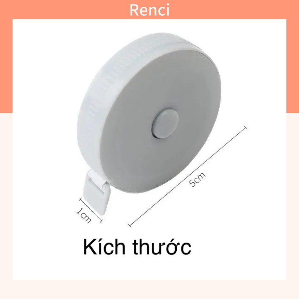 Thước Dây Mini Cuộn Rút May Đồ Đo 3 Vòng 1.5m