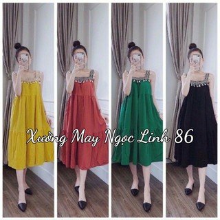 Váy bầu dáng xuông dành cho các mom đẹp chất mát mặc bầu và sau sinh- Đầm bầu dự tiệc thiết kế  V213