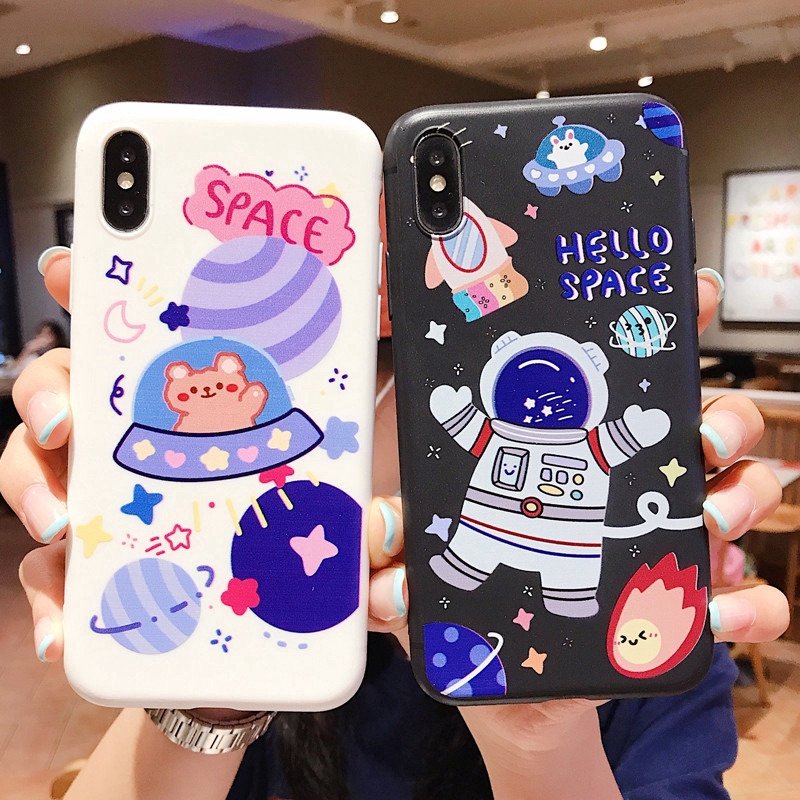 Realme XT X2 X Realme C1 Oppo A8 K3 K5 Reno 2 F5 Youth F9 F11 F1 Plus spaceman Space Bear Soft Case