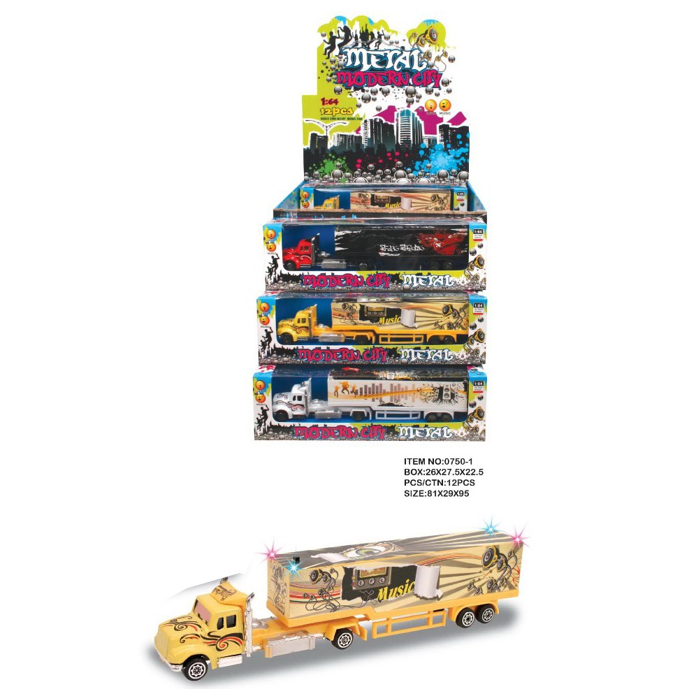 Mô hình đồ chơi xe công te nơ dài 21cm cho bé. 0750-1