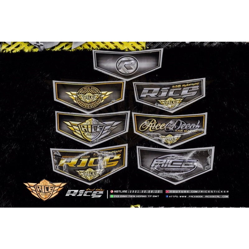 Tem Ricedecal®️ Dán đầu Srirus hello  Mẫu 2