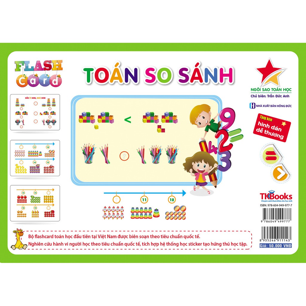 Flashcard Toán So Sánh - Giáo dục sớm thẻ thông minh chuẩn theo phương pháp giáo dục của Glenn Doman