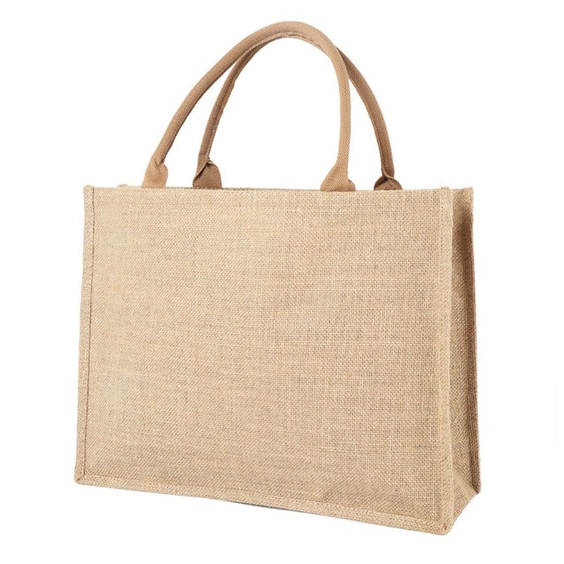 Seng Jute Túi Tote Vải Bố Cỡ Lớn Có Tay Cầm Có Thể Tái Sử Dụng Thích Hợp Đi Biển / Du Lịch /