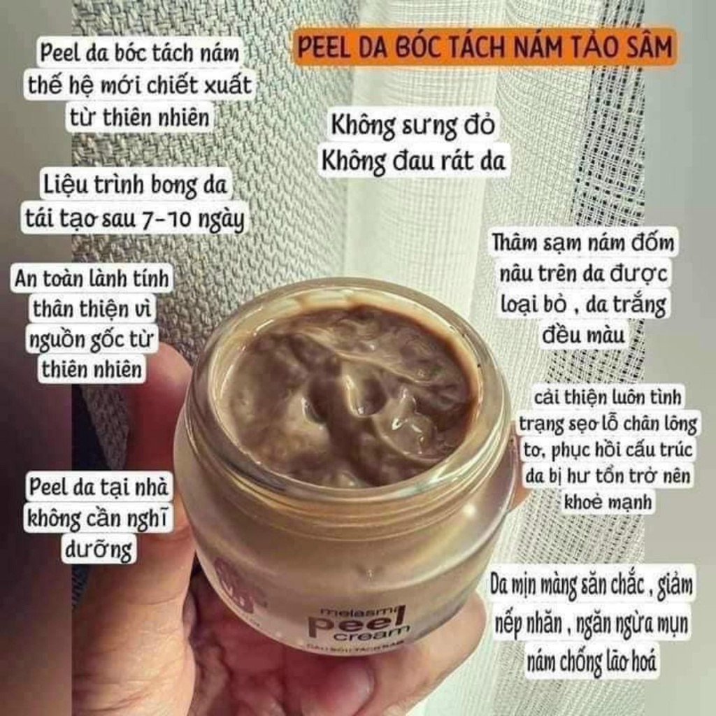 Peel da Meea cao bóc tách nám tảo sâm mờ nám tàn nhang trẻ hóa da không sưng không đỏ da an toàn cho da nhạy cảm