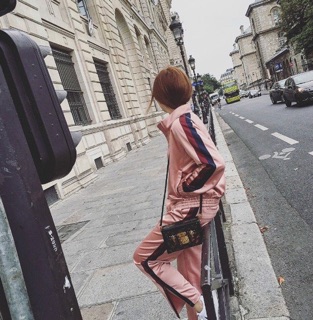 Set thể thao bomber hồng