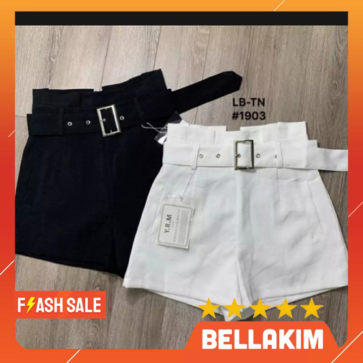 Quần short kaki lưng cao kèm belt HÀNG Y HÌNH