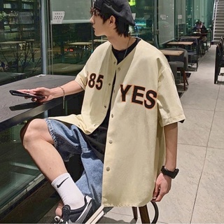 ✦ AFFLIGA ✦Áo Sơ Mi Tay Ngắn Cổ Tròn Dáng Rộng Phong Cách Retro Thời Trang Cho Nam