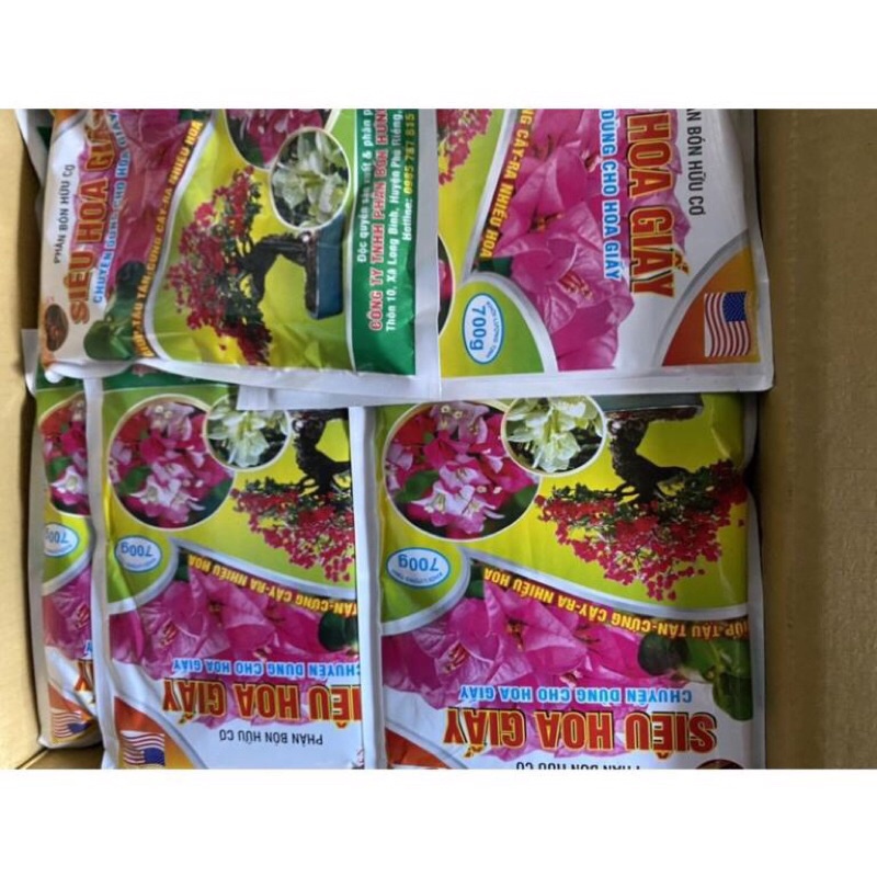 Phân bón chuyên dùng cho Hoa Giấy (túi 700gr) Phân bón hữu cơ Siêu Hoa Giấy,hàng sẵn kho