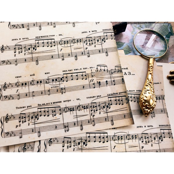 Giấy sticker background vintage bản nhạc