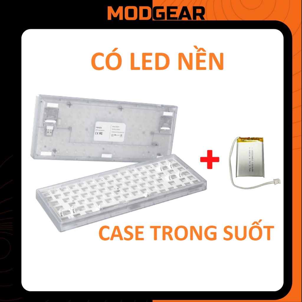 Kit bàn phím cơ 3 mode có led nền giá siêu rẻ FEKER-JJK84-T1 + Tặng kèm 1 pin 1000 mah