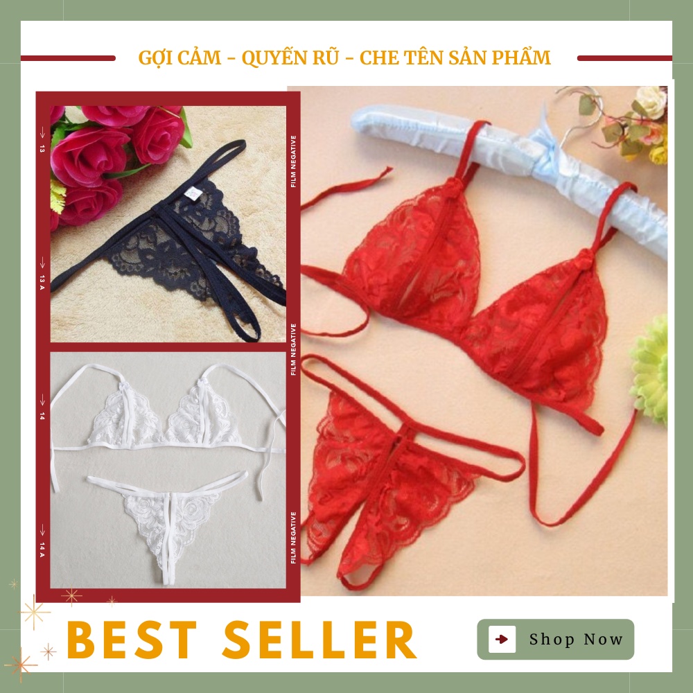 Quần lót lọt khe, Sét đồ Lót pha ren xuyên thấu siêu gợi cảm quyến rũ --CharmingQueen