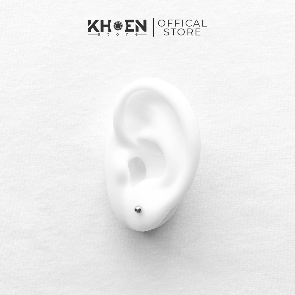 (1 Chiếc) Khuyên tai Hạt bi chân dẹp vị trí môi, tragus, forward helix - Khoen Store