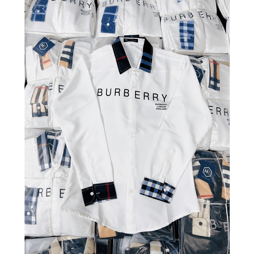 ÁO SƠ MI NAM CỔ PHỐI SỌC BUPBERY VẢI POLO CÁ SÂ.U MỀM MỊN MÁT KHÔNG NHĂN HÌNH SHOP CHỤP THẬT BAO ĐỔI TRẢ HV Thời Trang H